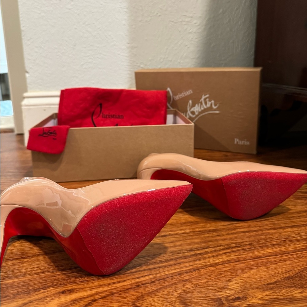 Christian Louboutin Pigalle Follies Heels Nude Patent Size 8.5US / 38.5EU - Picture 8 of 10